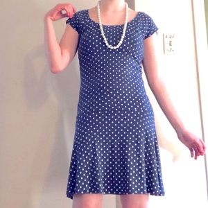 Wet Seal Navy Polka Dot Flapper Style Dress